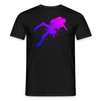 Diving Free Dive Scuba Diving Men - Men's T-Shirt - black - Front - AI Model Male 178 light (178cm)