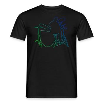 Drum Kit Batteur Femmes Tambours - T-shirt homme - noir - Devant - AI Model Male 178 light (178cm)