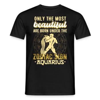 Zodiac sign Aquarius Aquarius Gift - Men's T-Shirt - black - Front - AI Model Male 178 light (178cm)