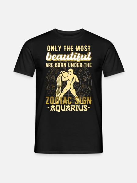 Sternzeichen Wassermann Aquarius Geschenk - Männer T-Shirt - Schwarz