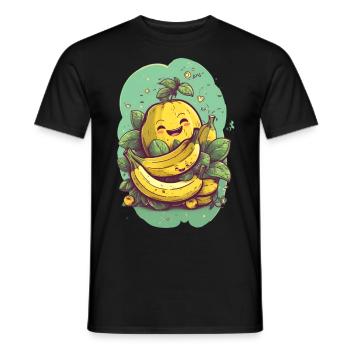Banane Kawaii gesund Geschenk - Männer T-Shirt - Schwarz - Vorne - AI Model Male 178 light (178cm)