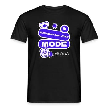 Warning: Dad Joke Mode - Men's T-Shirt - black - Front - AI Model Male 178 light (178cm)
