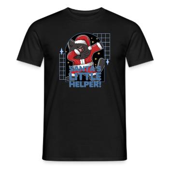 Santa's Little Helper Christmas Cat Christmas - Men's T-Shirt - black - Front - AI Model Male 178 light (178cm)