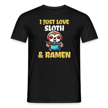 I Just Love Sloth And Ramen - Men's T-Shirt - black - Front - AI Model Male 178 light (178cm)