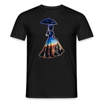 City Girl - Stadt Mädchen - Men's T-Shirt - black - Front - AI Model Male 178 light (178cm)
