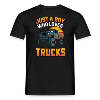 Juste un garçon qui aime les camions - T-shirt homme - noir - Devant - AI Model Male 178 light (178cm)