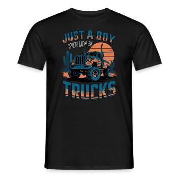 Juste un garçon qui aime les camions - T-shirt homme - noir - Devant - AI Model Male 178 light (178cm)