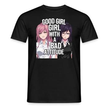 A good girl with a bad attitude - Men's T-Shirt - black - Front - AI Model Male 178 light (178cm)