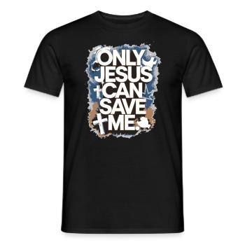 Seul Jésus peut me sauver Conception chrétienne - T-shirt homme - noir - Devant - AI Model Male 178 light (178cm)
