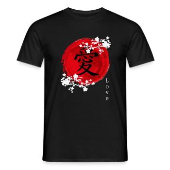 Japanische Kanji-Liebe - Männer T-Shirt - Schwarz - Vorne - AI Model Male 178 light (178cm)