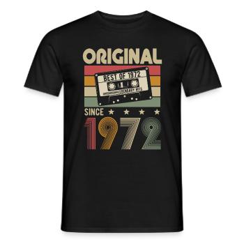 Original 1972 Retro Vintage Geburtstag Geschenk - Männer T-Shirt - Schwarz - Vorne - AI Model Male 178 light (178cm)