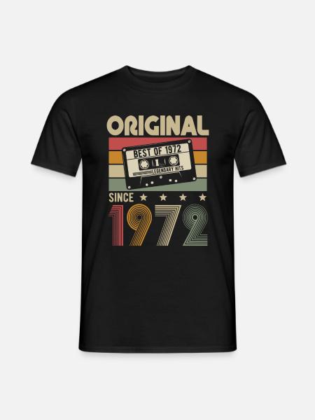 Original 1972 Retro Vintage Geburtstag Geschenk - Männer T-Shirt - Schwarz