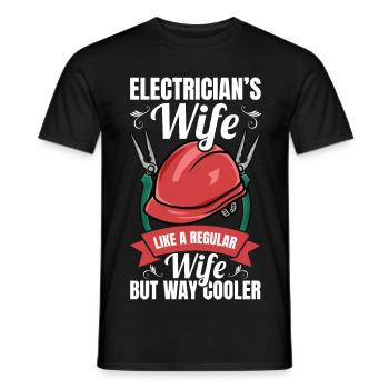 Electrician Woman - Men's T-Shirt - black - Front - AI Model Male 178 light (178cm)
