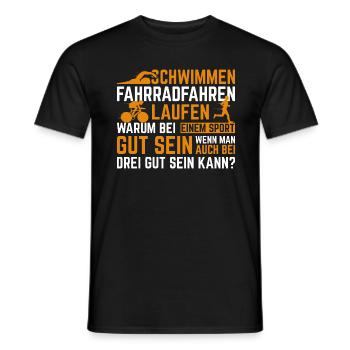 Triathlon Warum bei einer Sportart gut sein? - Männer T-Shirt - Schwarz - Vorne - AI Model Male 178 light (178cm)