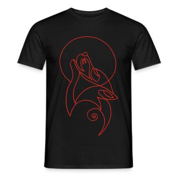 Sketch of the red wolf - Men's T-Shirt - black - Front - AI Model Male 178 light (178cm)