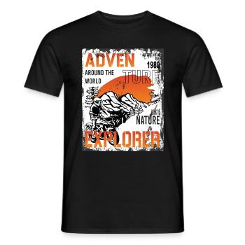 Motorcycle Boxer Adventure Gentlemen Scrambler - Men's T-Shirt - black - Front - AI Model Male 178 light (178cm)