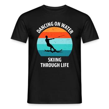 Water skis, water skis, water skiers - Men's T-Shirt - black - Front - AI Model Male 178 light (178cm)