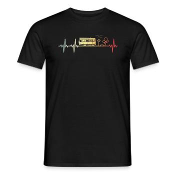 Camper Trekking Motorhome Frequency Retro - Men's T-Shirt - black - Front - AI Model Male 178 light (178cm)