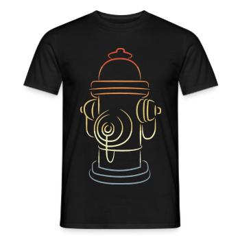 Borne d’incendie rétro - T-shirt homme - noir - Devant - AI Model Male 178 light (178cm)