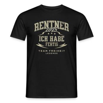 Rentner 2025 Ich Habe Fertig - Männer T-Shirt - Schwarz - Vorne - AI Model Male 178 light (178cm)