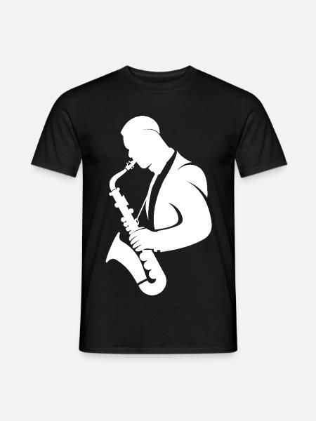 Saxophone Player Drawing - Men's T-Shirt - black