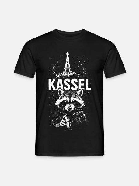 Kassel Herkules Waschbär Kassel - Männer T-Shirt - Schwarz