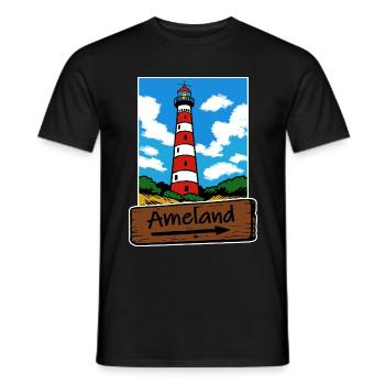 Ameland Leuchtturm Urlaub - Männer T-Shirt - Schwarz - Vorne - AI Model Male 178 light (178cm)
