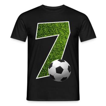 NR. 7 NUMMER 7 FUßBALL 7. GEBURTSTAG - Männer T-Shirt - Schwarz - Vorne - AI Model Male 178 light (178cm)
