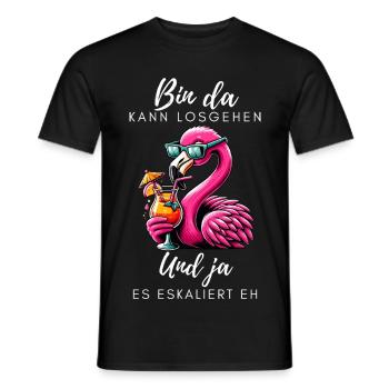 Flamingo Cocktail Party - Men's T-Shirt - black - Front - AI Model Male 178 light (178cm)
