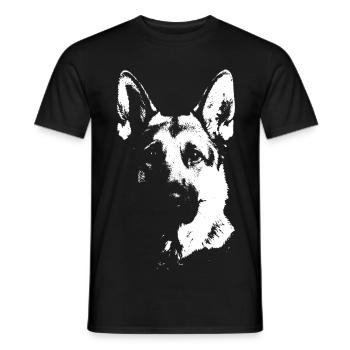 German Shepherd T-shirt – loyal dog protector - Men's T-Shirt - black - Front - AI Model Male 178 light (178cm)