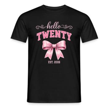 Hello Twenty 20 Years Is 2006 Birthday Knot - Men's T-Shirt - black - Front - AI Model Male 178 light (178cm)