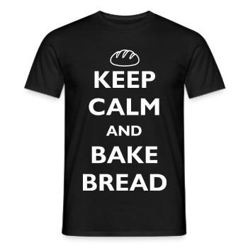 KEEP CALM AND BAKE BREAD - BÄCKER - BROT BACKEN - Männer T-Shirt - Schwarz - Vorne - AI Model Male 178 light (178cm)