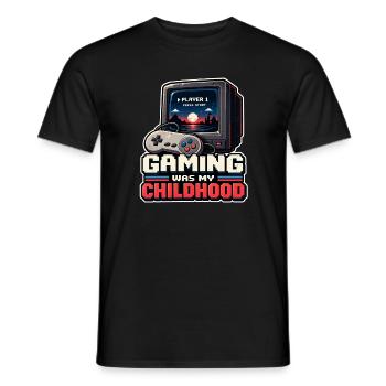 Gaming war meine Kindheit - Männer T-Shirt - Schwarz - Vorne - AI Model Male 178 light (178cm)
