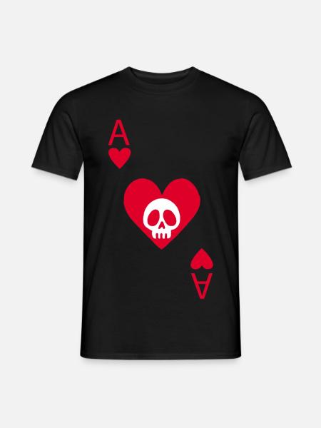 Herzschädel - Männer T-Shirt - Schwarz