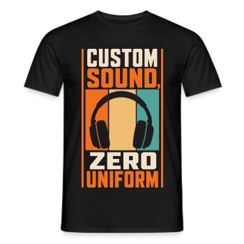 Musik – Custom Sound Zero Uniform - Männer T-Shirt - Schwarz - Vorne - AI Model Male 178 light (178cm)