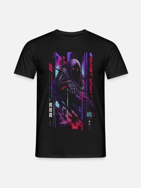 Geister-Neon-Cyberpunk – Halloween - Männer T-Shirt - Schwarz