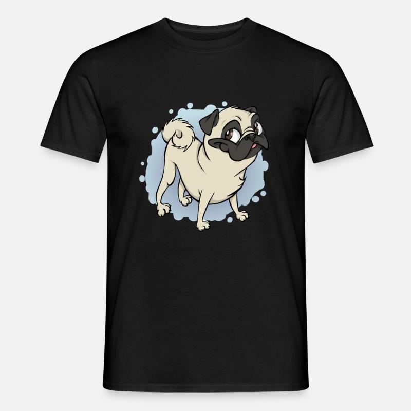 Gustav der Mops - Männer T-Shirt - Schwarz