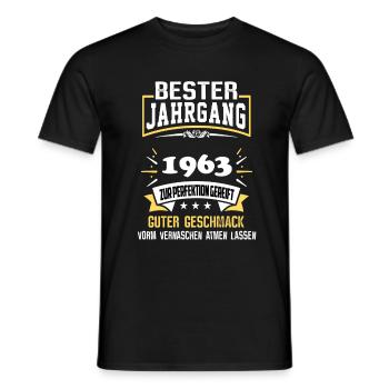 1963 Bester Jahrgang - Männer T-Shirt - Schwarz - Vorne - AI Model Male 178 light (178cm)