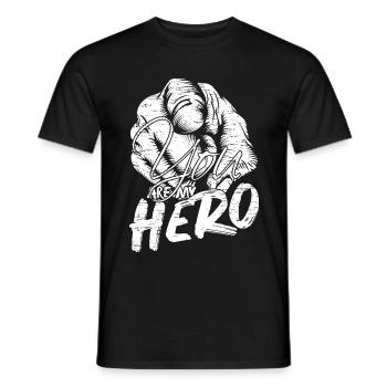 Du er min helt - Mænd T-shirt - sort - Foran - AI Model Male 178 light (178cm)