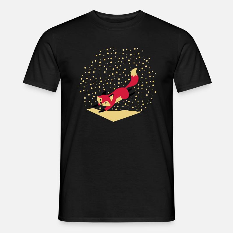 Fuchs im Schnee - Männer T-Shirt - Schwarz
