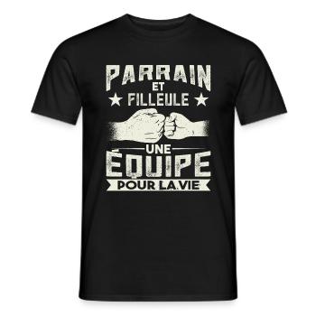 Parrain et Filleule - Équipe pour la Vie - T-shirt homme - noir - Devant - AI Model Male 178 light (178cm)