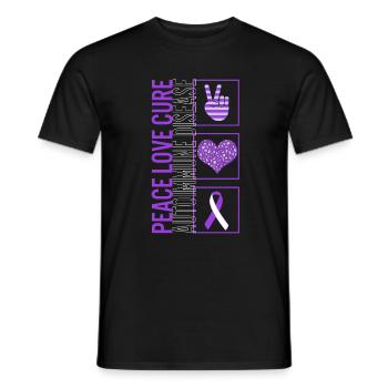 Frieden Liebe Heilung Autoimmunkrankheit T Shirt - Männer T-Shirt - Schwarz - Vorne - AI Model Male 178 light (178cm)