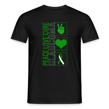 Peace Love Cure Glaucome T Shirt - T-shirt homme - noir - Devant - AI Model Male 178 light (178cm)