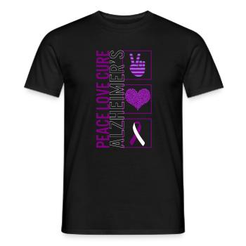 Peace Love Cure Alzheimer T Shirt - T-shirt homme - noir - Devant - AI Model Male 178 light (178cm)