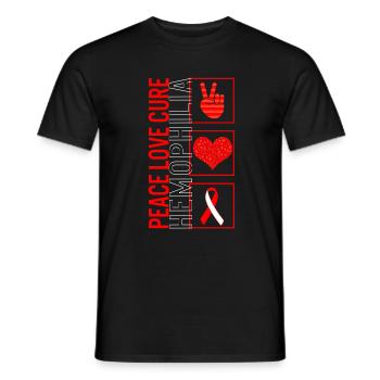 Peace Love Cure Hemophilia T Shirt - T-shirt homme - noir - Devant - AI Model Male 178 light (178cm)