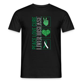 Frieden Liebe Heilung Lebererkrankung T Shirt - Männer T-Shirt - Schwarz - Vorne - AI Model Male 178 light (178cm)