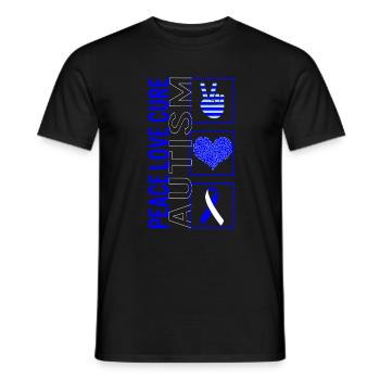 Peace Love Cure Autism T Shirt - T-shirt homme - noir - Devant - AI Model Male 178 light (178cm)