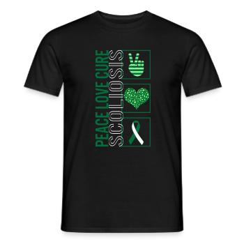 Peace Love Cure Scoliose T Shirt - T-shirt homme - noir - Devant - AI Model Male 178 light (178cm)