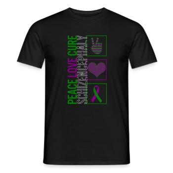 Peace Love Cure Schizencephaly T Shirt - T-shirt homme - noir - Devant - AI Model Male 178 light (178cm)