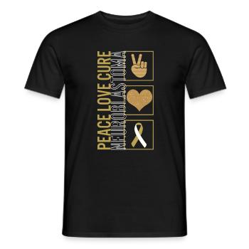 Peace Love Cure Neuroblastome T Shirt - T-shirt homme - noir - Devant - AI Model Male 178 light (178cm)
